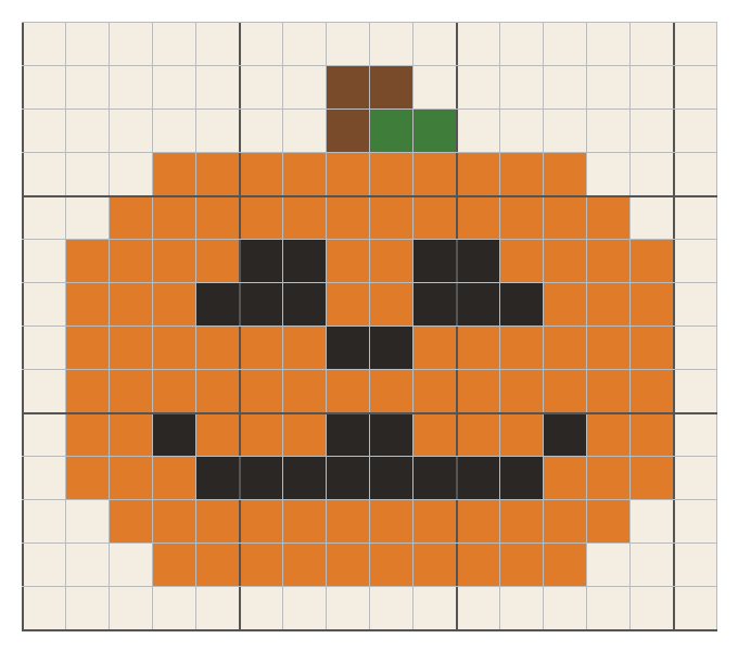 Halloween pumpkin crochet chart: free pattern