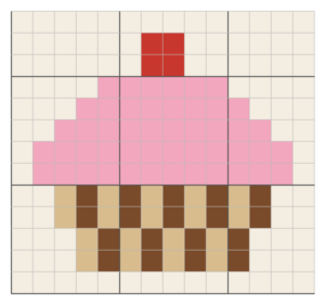 Cherry cupcake crochet chart for play food