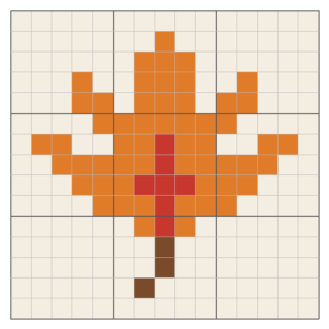 Autumn maple leaf crochet chart