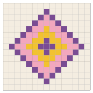 Geometric diamond crochet chart for a cushion