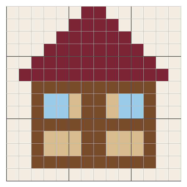 Maison à colombages au crochet : grille gratuite