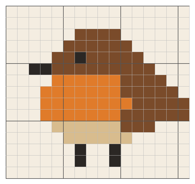 Rouge-gorge au crochet : grille gratuite