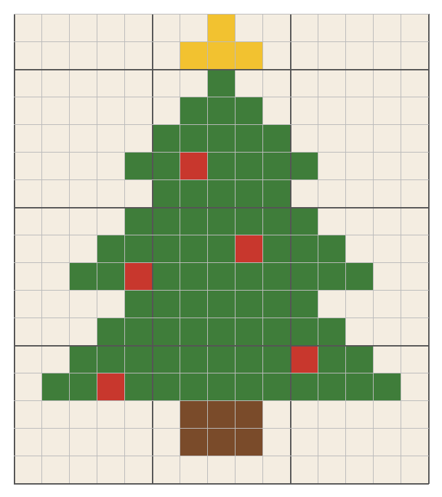 Christmas tree crochet chart: free pattern