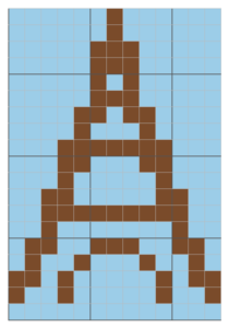 Eiffel Tower crochet chart for a bookmark